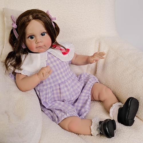 ROSHUAN Realistisches Reborn Kleinkind Puppen Mädchen 24 Zoll 60 cm Große Größe Kleinkind Reborn Baby Puppen Stoff Körper Posable Real Life Looking Baby Girl Mit Rooted Hair Geschenke ROSHUAN Realistisches Reborn Kleinkind Puppen Mädchen 24 Zoll 60 cm Große Größe Kleinkind Reborn Baby Puppen Stoff Körper Posable Real Life Looking Baby Girl Mit Rooted Hair Geschenke von ROSHUAN