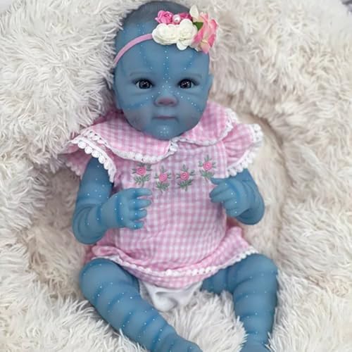 ROSHUAN Reborn Avatar Baby Puppe Vollsilikon Körper 18 Zoll Lebensechte Neugeborenen Babypuppen Anatomisch Korrektes Mädchen Realistische Babypuppe Die Aussehen Wie Echtes Baby von ROSHUAN