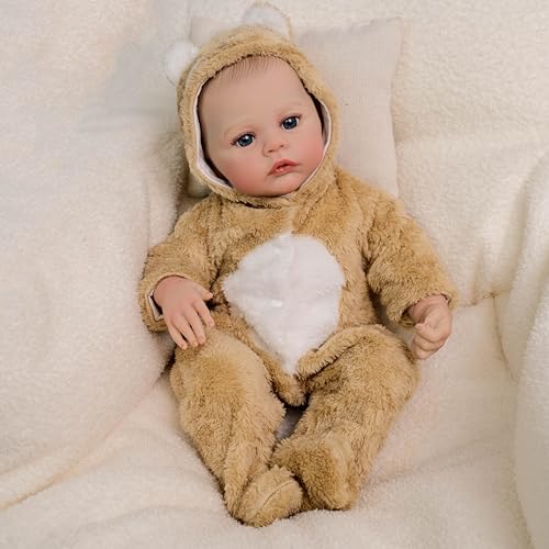ROSHUAN Reborn Baby Dolls Meadow 48.3 cm Realistic Reborn Girl Doll Silicone Full Body Anatomically Correct Baby Girl Eyes Open Real Looking Newborn Babies Dolls Toy ROSHUAN Reborn Baby Dolls Meadow 48.3 cm Realistic Reborn Girl Doll Silicone Full Body Anatomically Correct Baby Girl Eyes Open Real Looking Newborn Babies Dolls Toy von ROSHUAN