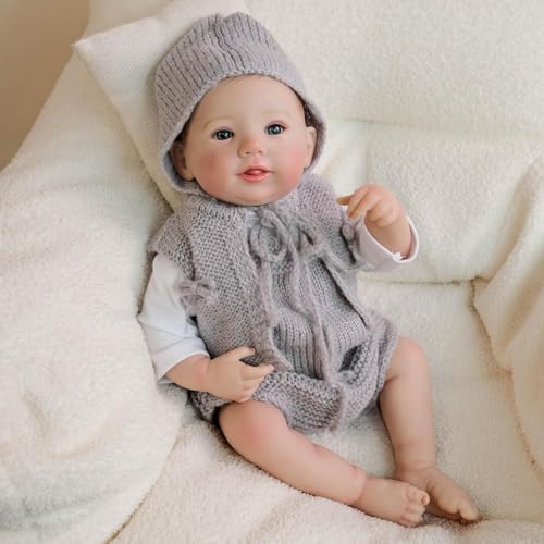 ROSHUAN Reborn Baby Junge Puppen 19 Zoll 48 cm Realistische Babypuppe Silikon Ganzkörper Augen Offen Echtes Leben Größe Waschbar Junge Lebensecht Neugeborene Babypuppen Für Kinder 3+ ROSHUAN Reborn Baby Junge Puppen 19 Zoll 48 cm Realistische Babypuppe Silikon Ganzkörper Augen Offen Echtes Leben Größe Waschbar Junge Lebensecht Neugeborene Babypuppen Für Kinder 3+ von ROSHUAN