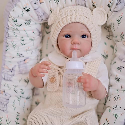 ROSHUAN Reborn Baby Mädchen 18 Zoll 48 cm Lebensechte Baby Puppen Die Echt Aussehen Newbrn Silicone Bebe Soft Weighted Realistic Reborn Dolls with Feeding Toy ROSHUAN Reborn Baby Mädchen 18 Zoll 48 cm Lebensechte Baby Puppen Die Echt Aussehen Newbrn Silicone Bebe Soft Weighted Realistic Reborn Dolls with Feeding Toy von ROSHUAN