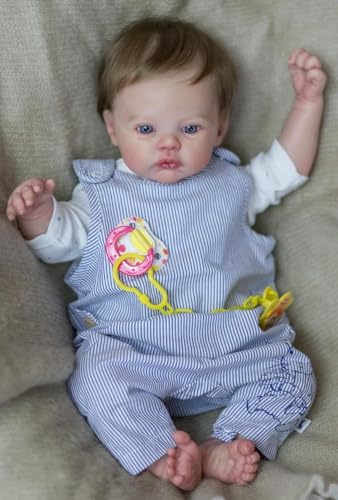ROSHUAN Reborn-Baby-Puppen, die echt Aussehen 18 Zoll 48 cm Realistische Neugeborenen Baby Puppen Silikon Vollkörper Lebensecht Anatomisch Korrekt Echt aussehende Baby Puppen von ROSHUAN