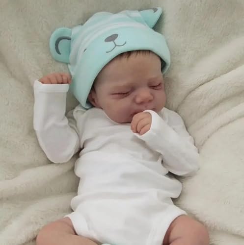 ROSHUAN Reborn-Baby-Puppen 18 Zoll 48 cm Neugeborener Schlafender Junge Real-Life-Baby, Die Lebensecht Aussieht Realistische Anatomisch Korrekte Puppe Mit Fütterung Spielzeug-Set ROSHUAN Reborn-Baby-Puppen 18 Zoll 48 cm Neugeborener Schlafender Junge Real-Life-Baby, Die Lebensecht Aussieht Realistische Anatomisch Korrekte Puppe Mit Fütterung Spielzeug-Set von ROSHUAN