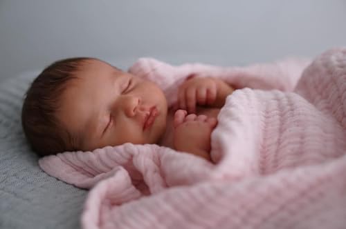 ROSHUAN Reborn Baby Puppen 20 Zoll Realistische Neugeborene Babypuppe Schlafende Mädchen Silikon Ganzkörper Vinyl Lebensechte Spielzeug Zubehör Xmas Geschenke für Kinder Alter 3+ von ROSHUAN