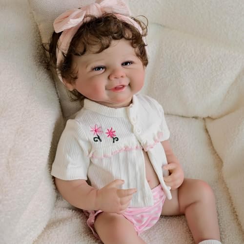ROSHUAN Reborn Baby Puppen Augen Offen 19 Zoll 48 cm Niedliches Mädchen Realistisches Neugeborenes Anatomisch Korrektes Baby Puppe Vollsilikon Vinyl Lebensechte Babies Mädchen Puppen Spielzeug Set ROSHUAN Reborn Baby Puppen Augen Offen 19 Zoll 48 cm Niedliches Mädchen Realistisches Neugeborenes Anatomisch Korrektes Baby Puppe Vollsilikon Vinyl Lebensechte Babies Mädchen Puppen Spielzeug Set von ROSHUAN