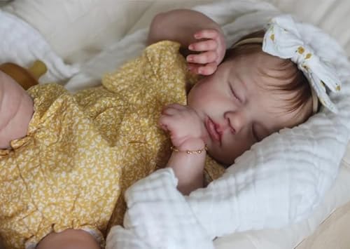 ROSHUAN Reborn-Baby-Puppen Mädchen Vollsilikon-Vinyl-Körper 20 Zoll 50 cm Echt Aussehende Babys Realistische Neugeborene Puppen, Die Wie Echtes Leben Aussehen Reborn Bebe Spielzeug Für Kinder von ROSHUAN
