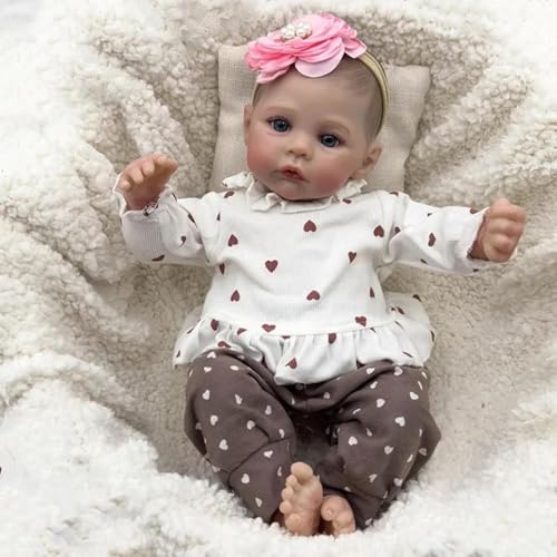 ROSHUAN Reborn Baby Puppen Meadow 19 Zoll 48 cm Weiches Silikon Neugeborene Babys Anatomisch Korrekt Mädchen Gewichtet Realistisch Aussehende Reborn Puppen Spielzeug von ROSHUAN
