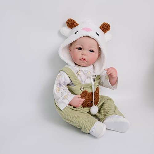 ROSHUAN Reborn-Baby-Puppen Realistisch 20 Zoll 50 cm Lebensechte Vollsilikon-Vinyl-Baby-Puppen Die Realistisch Aussehen Neugeborenes Bebe Girl Realistisch Aussehende Anatomisch Korrekte Puppe von ROSHUAN