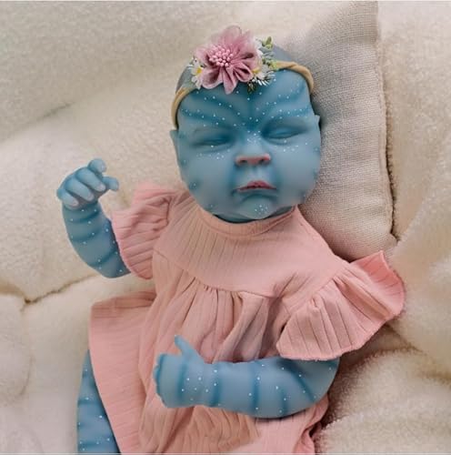 ROSHUAN Reborn Baby Puppen Realistische Avatar Mädchen 20 Zoll 50 cm Lebensechte Neugeborene Avatar Silikon Ganzkörper-Baby-Puppe, Die Realistisch Aussieht Bebe Anatomisch Korrektes Spielzeug von ROSHUAN
