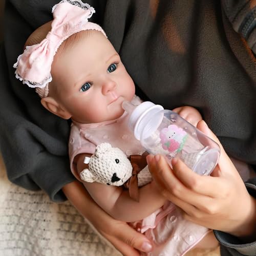 ROSHUAN Reborn Baby Puppen Silikon Ganzkörper 18 Zoll 48 cm Real Life Baby Puppe, Die Echt Aussehende Neugeborene Babys Waschbar Lebensecht Realistische Mädchen Puppen Augen Offen ROSHUAN Reborn Baby Puppen Silikon Ganzkörper 18 Zoll 48 cm Real Life Baby Puppe, Die Echt Aussehende Neugeborene Babys Waschbar Lebensecht Realistische Mädchen Puppen Augen Offen von ROSHUAN