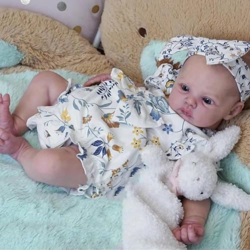 ROSHUAN Reborn Baby Puppen Silikon Ganzkörper Mädchen 18 Zoll 48 cm Vollsilikon Vinyl Leben Wie Reborn Puppen, Die Echtes Leben Neugeborenes Baby Mädchen Augen Offen Waschbar Spielzeug Aussehen ROSHUAN Reborn Baby Puppen Silikon Ganzkörper Mädchen 18 Zoll 48 cm Vollsilikon Vinyl Leben Wie Reborn Puppen, Die Echtes Leben Neugeborenes Baby Mädchen Augen Offen Waschbar Spielzeug Aussehen von ROSHUAN