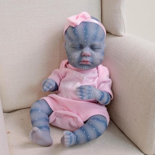 ROSHUAN Reborn-Baby-Puppen Silikon-Vollkörper-Vinyl-Avatar-Mädchen 12 Zoll 30 cm Mini-Neugeborenen-Schlaf-Avatar Realistisch Aussehende Baby-Puppe Die Wie EIN Kleines Bebe-Spielzeug Aussieht von ROSHUAN