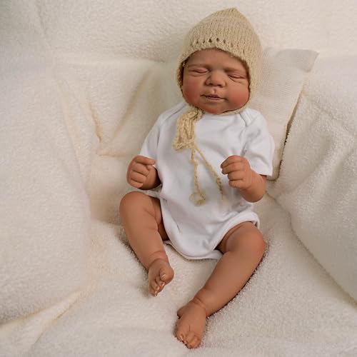 ROSHUAN Reborn Babypuppe, 45,7 cm, schwarzer Junge, afrikanisch-amerikanisch, realistisch, für Neugeborene, schlafende Babys, Silikon, weich, Ganzkörper-Vinyl-Körper, lebensecht, Spielzeug ROSHUAN Reborn Babypuppe, 45,7 cm, schwarzer Junge, afrikanisch-amerikanisch, realistisch, für Neugeborene, schlafende Babys, Silikon, weich, Ganzkörper-Vinyl-Körper, lebensecht, Spielzeug von ROSHUAN