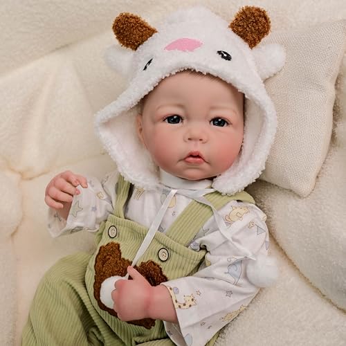 ROSHUAN Reborn Babypuppe 20 Zoll Realistische Neugeborene Babypuppen Silikon Weiches Ganzkörper Vinyl Das Sieht echt aus Handgefertigt Lebensechte Baby Puppen Für Kinder Alter 3+ von ROSHUAN