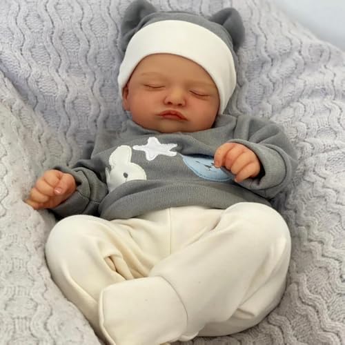 ROSHUAN Reborn Babypuppe Silikon Ganzkörper 20 Zoll Realistische Babypuppe Anatomisch Korrekter Junge, die echt lebensecht schlafende Neugeborene Puppen Geschenke für Kinder ab 3 Jahren ROSHUAN Reborn Babypuppe Silikon Ganzkörper 20 Zoll Realistische Babypuppe Anatomisch Korrekter Junge, die echt lebensecht schlafende Neugeborene Puppen Geschenke für Kinder ab 3 Jahren von ROSHUAN