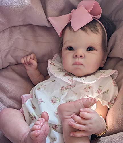 ROSHUAN Reborn Babypuppe Silikon Ganzkörper Bettie 45,7 cm Realistische Neugeborene Anatomisch Korrekte Babypuppen, die echt aussehen aussehen Bebe Girl Rooted Hair Lebensechte Puppe Spielzeug ROSHUAN Reborn Babypuppe Silikon Ganzkörper Bettie 45,7 cm Realistische Neugeborene Anatomisch Korrekte Babypuppen, die echt aussehen aussehen Bebe Girl Rooted Hair Lebensechte Puppe Spielzeug von ROSHUAN