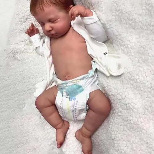 ROSHUAN Reborn Babypuppe Wie Echtes Baby 20 Inch 50 cm Reborn Baby Vollsilikon Vinyl Lebensecht Waschbare Bewegliche Realistische Babypuppen Für Kleinkinder von ROSHUAN