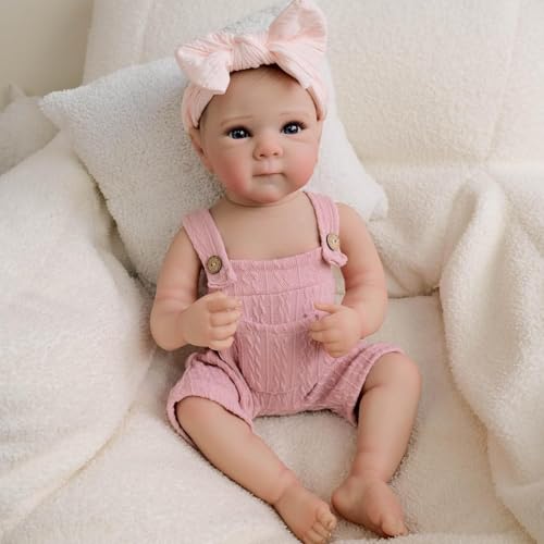 ROSHUAN Reborn Babypuppe mit offenen Augen, 45,7 cm, süßes Mädchen, realistische Babypuppe, die echt aussieht, Neugeborene, Babys, Silikon, Ganzkörper, waschbar, Reborn-Puppen, Mädchen für Kinder ab 3 ROSHUAN Reborn Babypuppe mit offenen Augen, 45,7 cm, süßes Mädchen, realistische Babypuppe, die echt aussieht, Neugeborene, Babys, Silikon, Ganzkörper, waschbar, Reborn-Puppen, Mädchen für Kinder ab 3 von ROSHUAN