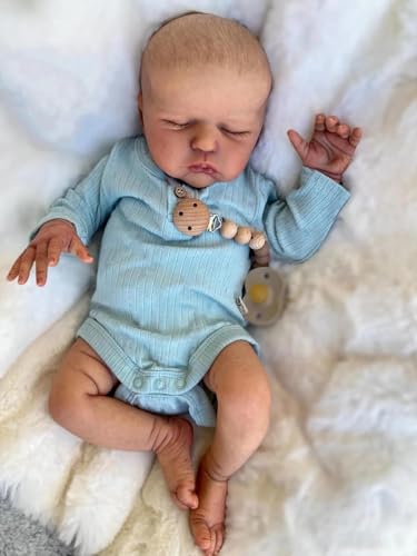ROSHUAN Reborn Babypuppen, 48,3 cm, realistische Reborn-Babys, Jungen, Mädchen, lebensechte Neugeborene, schlafende Puppen, handgefertigter Stoffkörper, Squishy, echt aussehendes Bebe mit ROSHUAN Reborn Babypuppen, 48,3 cm, realistische Reborn-Babys, Jungen, Mädchen, lebensechte Neugeborene, schlafende Puppen, handgefertigter Stoffkörper, Squishy, echt aussehendes Bebe mit von ROSHUAN