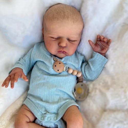 ROSHUAN Reborn Babypuppen, 48,3 cm, realistische schlafende Babypuppe, weiches Tuch, beschwerter Körper, der echte Augen aussieht, lebensechte Frühchenpuppen, Spielzeug, Geschenke für Kinder, Mädchen ROSHUAN Reborn Babypuppen, 48,3 cm, realistische schlafende Babypuppe, weiches Tuch, beschwerter Körper, der echte Augen aussieht, lebensechte Frühchenpuppen, Spielzeug, Geschenke für Kinder, Mädchen von ROSHUAN