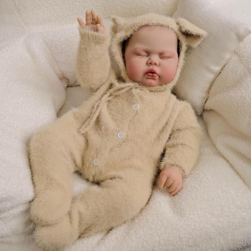 ROSHUAN Reborn Babypuppen, 48,3 cm, weicher Körper, realistisch, für Neugeborene, bewegliche Gliedmaßen, echtes Leben wie schlafende Babys, Mädchen, Reborn-Puppen mit Fütterungsspielzeug für Kinder ab ROSHUAN Reborn Babypuppen, 48,3 cm, weicher Körper, realistisch, für Neugeborene, bewegliche Gliedmaßen, echtes Leben wie schlafende Babys, Mädchen, Reborn-Puppen mit Fütterungsspielzeug für Kinder ab von ROSHUAN