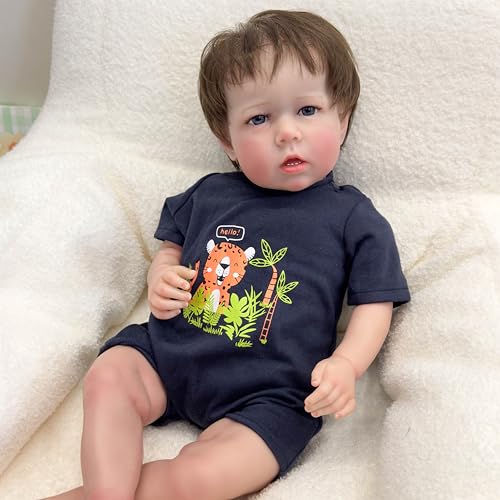 ROSHUAN Reborn Babypuppen, Silikon, Ganzkörper-Junge, 50,8 cm, realistische Babypuppe, anatomisch korrekt, für Kinder ab 3 Jahren von ROSHUAN