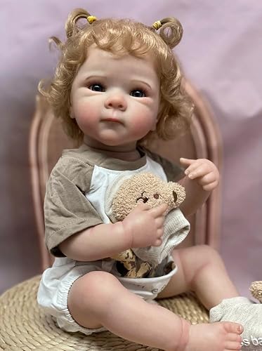 ROSHUAN Reborn Babypuppen, blondes Mädchen, 45,7 cm, realistische Augen für neugeborene Mädchen, offene Ganzkörper-Silikonvinyl-Babys, die echt aussehen wie Reborn-Puppen für Kinder ab 3 Jahren ROSHUAN Reborn Babypuppen, blondes Mädchen, 45,7 cm, realistische Augen für neugeborene Mädchen, offene Ganzkörper-Silikonvinyl-Babys, die echt aussehen wie Reborn-Puppen für Kinder ab 3 Jahren von ROSHUAN
