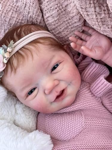 ROSHUAN Reborn Babypuppen, süßes Lächeln, das echt aussieht, weiches Vinyl, Ganzkörper-Silikon, anatomisch korrekt, realistische Babypuppe für Kinder ab 3 Jahren, 50,8 cm ROSHUAN Reborn Babypuppen, süßes Lächeln, das echt aussieht, weiches Vinyl, Ganzkörper-Silikon, anatomisch korrekt, realistische Babypuppe für Kinder ab 3 Jahren, 50,8 cm von ROSHUAN