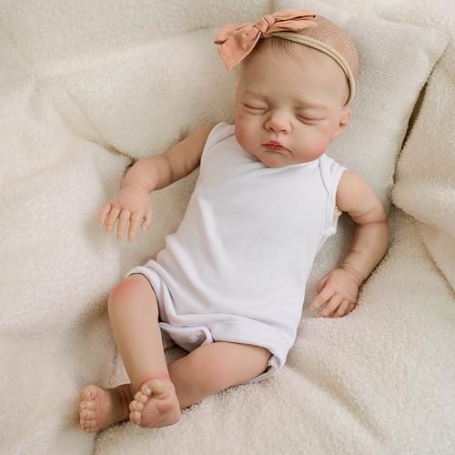 ROSHUAN Reborn Babypuppen 18 Zoll Realistische Babypuppe Mädchen Weicher Stoffkörper, der wie EIN echtes Neugeborenes aussieht Schlafpuppen Realistische Reborn-Puppen für Kinder ROSHUAN Reborn Babypuppen 18 Zoll Realistische Babypuppe Mädchen Weicher Stoffkörper, der wie EIN echtes Neugeborenes aussieht Schlafpuppen Realistische Reborn-Puppen für Kinder von ROSHUAN