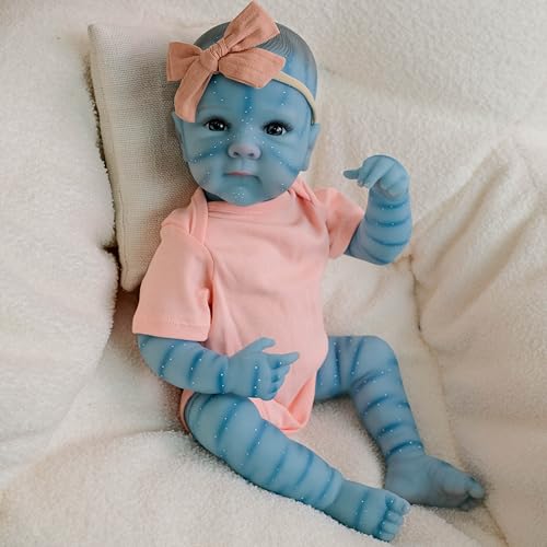 ROSHUAN Reborn Babypuppen Avatar 45,7 cm Ganzkörper Silikon Baby Avatar Lebensecht Realistisch Neugeborenes Anatomisch Korrektes Mädchen Reborn Puppen Waschbar Spielzeug Geschenke von ROSHUAN
