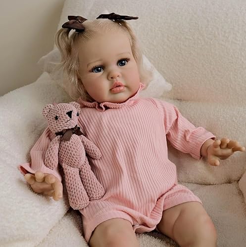 ROSHUAN Reborn Babypuppen Mädchen, die echt Aussehen 24 Zoll große realistische Reborn-Kleinkindpuppen Weicher Stoffkörper Lebensechte Kleinkindpuppe Realistische Babypuppe für Kinder ROSHUAN Reborn Babypuppen Mädchen, die echt Aussehen 24 Zoll große realistische Reborn-Kleinkindpuppen Weicher Stoffkörper Lebensechte Kleinkindpuppe Realistische Babypuppe für Kinder von ROSHUAN