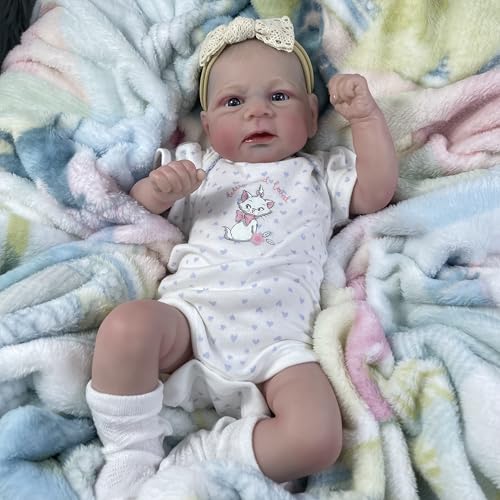 ROSHUAN Reborn Babypuppen Mädchen Elijah 17 Zoll Realistische Baby Puppen Weiches Silikon Ganzkörper Vinyl Lebensechte Neugeborene Baby Puppe Spielzeug für 3 Jahre alt Kinder von ROSHUAN