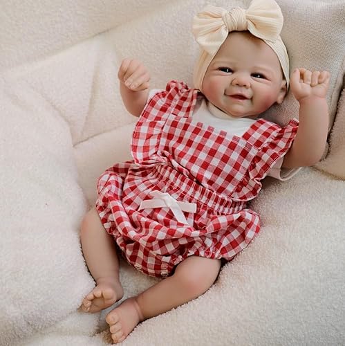 ROSHUAN Reborn Babypuppen Silikon Ganzkörper 48,3 cm Realistische Babypuppen Süßes Lächeln Anatomisch Korrektes Mädchen, die echt lebensecht aussehen Neugeborene Babypuppe für Kinder ab 3 Jahren ROSHUAN Reborn Babypuppen Silikon Ganzkörper 48,3 cm Realistische Babypuppen Süßes Lächeln Anatomisch Korrektes Mädchen, die echt lebensecht aussehen Neugeborene Babypuppe für Kinder ab 3 Jahren von ROSHUAN