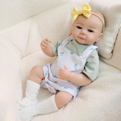 ROSHUAN Reborn Babypuppen Silikon Ganzkörper 50,8 cm Realistische Neugeborene Babypuppe Real Life Size Babys, die echt aussehende Reborn Girl Puppen mit Puppenkleidung aussehen ROSHUAN Reborn Babypuppen Silikon Ganzkörper 50,8 cm Realistische Neugeborene Babypuppe Real Life Size Babys, die echt aussehende Reborn Girl Puppen mit Puppenkleidung aussehen von ROSHUAN