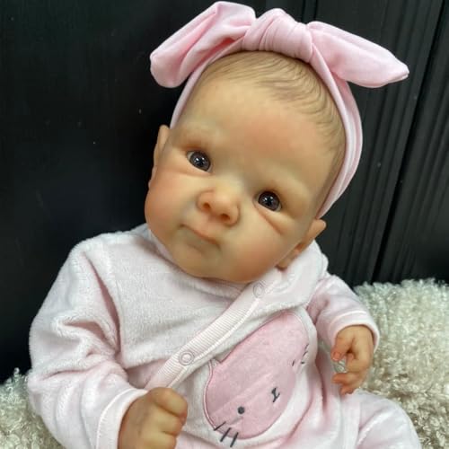 ROSHUAN Reborn Babypuppen Silikon Ganzkörper Mädchen Bettie 45,7 cm Realistische Babypuppe Poseable Real Life Neugeborene Baby Mädchen Puppen mit Spielzeugzubehör für Kinder ab 3 Jahren von ROSHUAN