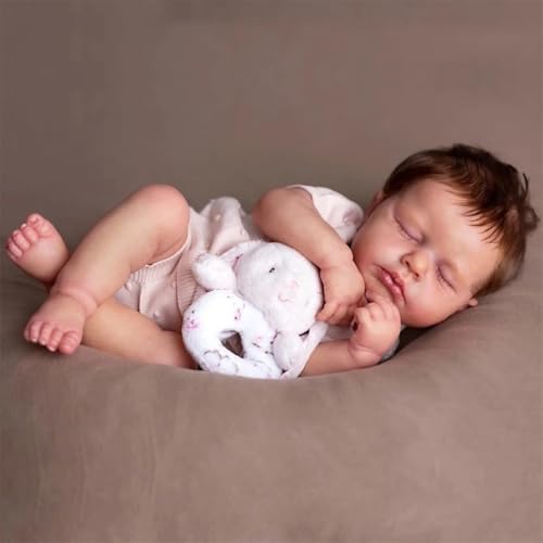 ROSHUAN Reborn Babypuppen Silikon Ganzkörper Vinyl Mädchen 50,8 cm Realistische Babypuppe, die Echt aussehen Puppe Lebensechte Neugeborene Babys Puppen mit Fütterungsspielzeug für Kinder von ROSHUAN