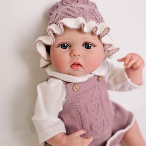 ROSHUAN Reborn Babypuppen Vinyl Ganzkörper Schwarz Mädchen Neugeborene 48,3 cm afrikanische amerikanische realistische Neugeborene Babypuppen, die echt aussehen Schwarzes Mädchen Babypuppen mit von ROSHUAN