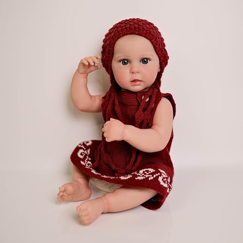 ROSHUAN Reborn Babypuppen aus Silikon, Ganzkörper-Vinyl, 48,3 cm, realistische Babypuppen, Mädchen, die echt aussehen, lebensechte Neugeborenenen-Baby-Puppe, waschbares Spielzeug für Kinder, Geschenke ROSHUAN Reborn Babypuppen aus Silikon, Ganzkörper-Vinyl, 48,3 cm, realistische Babypuppen, Mädchen, die echt aussehen, lebensechte Neugeborenenen-Baby-Puppe, waschbares Spielzeug für Kinder, Geschenke von ROSHUAN