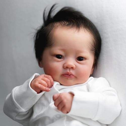 ROSHUAN Reborn Babypuppen aus weichem Stoff, 48,3 cm, realistische Babypuppen, Mädchen, verwurzeltes Haar, das echt lebensecht aussieht, für Neugeborene, handgefertigtes Spielzeug für Kinder ab 3 ROSHUAN Reborn Babypuppen aus weichem Stoff, 48,3 cm, realistische Babypuppen, Mädchen, verwurzeltes Haar, das echt lebensecht aussieht, für Neugeborene, handgefertigtes Spielzeug für Kinder ab 3 von ROSHUAN