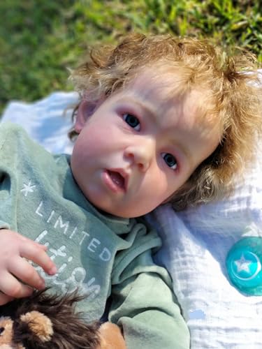 ROSHUAN Reborn Babypuppen für Jungen, verwurzeltes lockiges Haar, 50,8 cm, Ganzkörper-Silikonvinyl, realistisch, für Neugeborene, beschwerte, weiche Babys, echt aussehende Babypuppen für Kinder, ROSHUAN Reborn Babypuppen für Jungen, verwurzeltes lockiges Haar, 50,8 cm, Ganzkörper-Silikonvinyl, realistisch, für Neugeborene, beschwerte, weiche Babys, echt aussehende Babypuppen für Kinder, von ROSHUAN