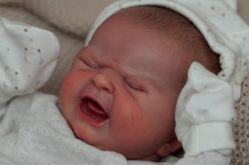 ROSHUAN Reborn Erster Schrei Baby Puppen 19 Zoll 48 cm Realistische Baby-Puppen Die Echt Aussehen Weinendes Baby Weich Lebensechte Neugeborene Baby-Puppen Mit Zubehör von ROSHUAN