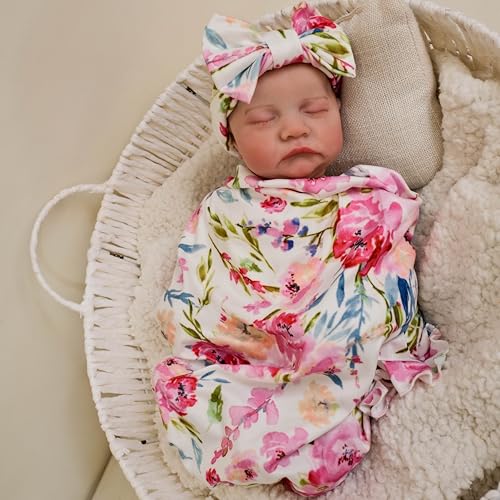ROSHUAN Reborn Girl Puppen 19 Zoll 48 cm Echt Aussehende Baby-Puppen Neugeborene Gewichtete Silikon-Baby-Puppe, Die Echt Aussehen Wie Reborn-Babys Anatomisch Korrekte Mädchen von ROSHUAN