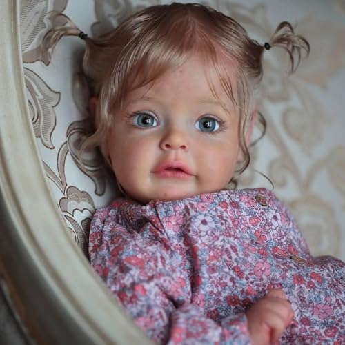 ROSHUAN Reborn Kleinkind-Puppe, Mädchen, 61 cm, echtes Leben, Reborn-Babypuppe, weicher Stoffkörper mit Haaren, realistische Babypuppe, lebensecht, Kleinkind-Puppe, Spielzeug, Weihnachtsgeschenke für ROSHUAN Reborn Kleinkind-Puppe, Mädchen, 61 cm, echtes Leben, Reborn-Babypuppe, weicher Stoffkörper mit Haaren, realistische Babypuppe, lebensecht, Kleinkind-Puppe, Spielzeug, Weihnachtsgeschenke für von ROSHUAN