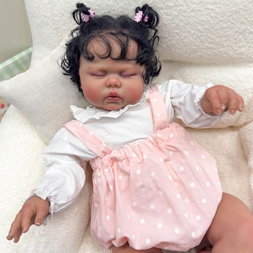 ROSHUAN Reborn Kleinkind-Puppe, groß, 61 cm, afrikanische amerikanische realistische Reborn-Babypuppe, weiches Tuch, beschwerter Körper, lebensechte Kleinkind-Puppe, Spielzeug für Kinder ab 3 Jahren ROSHUAN Reborn Kleinkind-Puppe, groß, 61 cm, afrikanische amerikanische realistische Reborn-Babypuppe, weiches Tuch, beschwerter Körper, lebensechte Kleinkind-Puppe, Spielzeug für Kinder ab 3 Jahren von ROSHUAN