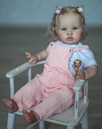 ROSHUAN Reborn Kleinkind Puppen 24 Zoll 60 cm Große Größe Kleinkind Reborn Baby Puppen Stoff Body Weighted Lifelike Realistic Babies Girl Toy Set ROSHUAN Reborn Kleinkind Puppen 24 Zoll 60 cm Große Größe Kleinkind Reborn Baby Puppen Stoff Body Weighted Lifelike Realistic Babies Girl Toy Set von ROSHUAN