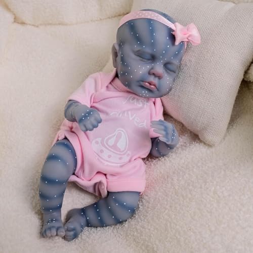 ROSHUAN Reborn Neugeborenes Baby Puppe Avatar Silikon Ganzkörper 12 Zoll 30 cm Lebensechte Babys, Die Realistisch Aussehen Schlafende Avatar Puppen Für Kinder Geschenke von ROSHUAN