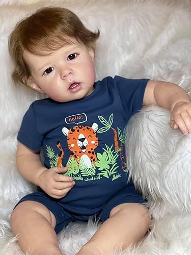 ROSHUAN Reborn-Puppe Liam - Realistische Vinyl-Babypuppe, Ganzkörper, Waschbar, Echt Aussehend, Lebendig Wirkend - Junge, Neugeborenes - Für Kinder Ab 3 Jahren ROSHUAN Reborn-Puppe Liam - Realistische Vinyl-Babypuppe, Ganzkörper, Waschbar, Echt Aussehend, Lebendig Wirkend - Junge, Neugeborenes - Für Kinder Ab 3 Jahren von ROSHUAN