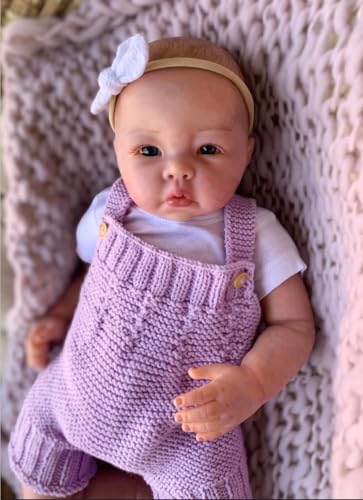 ROSHUAN Reborn Puppen 20 Zoll 50 cm Ganzkörper Silikon Vinyl Baby Puppe Mädchen Anatomisch Korrekt Realistisch Neugeborenes Baby Mädchen Augen Offen Spielzeug Für 3+ Jahre von ROSHUAN