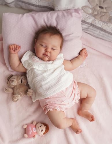 ROSHUAN Reborn Schlafende Baby Puppen 20 Zoll 50 cm Realistisch Neugeborenes Weiches Baby Puppen Stoff Körper Echtes Baby Gewichtetes Leben Wie Echtes Leben Baby Puppen von ROSHUAN