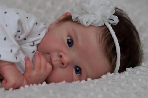 ROSHUAN Reborn Silikon Baby Puppen Ganzkörper Mädchen 18 zoll 48 cm Life Like Reborn Baby Puppen Kleinkind Gewichtet Realistisch Neugeborenes Anatomisch Korrektes Mädchen Kleinkind Für Kinder Geschenk von ROSHUAN
